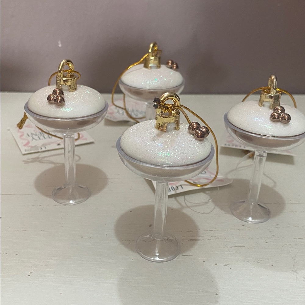 Mini Espresso Martini Cocktail Sparkle Christmas Tree Novelty Ornament Set